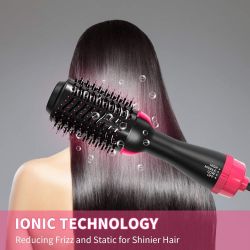 3 in 1 One Step Hot Air Hair Dryer & Volumizer with Upgrade Feature Anti-Scald Negative Ion Hair Straightener Brush for All Hair Style