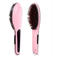 Hair Electric Comb Brush 3 in 1 Ceramic Fast Hair Straightener For Women's Hair Straightening Brush with LCD Screen, Temperature Control Display,Hair Straightener For Women (Pink)