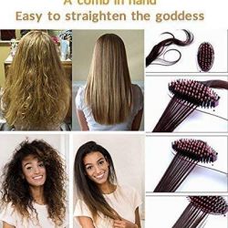 Hair Electric Comb Brush 3 in 1 Ceramic Fast Hair Straightener For Women's Hair Straightening Brush with LCD Screen, Temperature Control Display,Hair Straightener For Women (Pink)