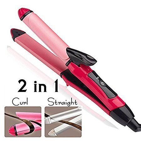 2 in 1 Hair Straightener Plus Curler with Ceramic Plate 