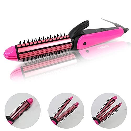 3 in 1 hair straightener exclusive hair pressing machine MULTIFUNCTION PREFECT CURL HAIR STRIGHTNER Hair Straightener (Pink)