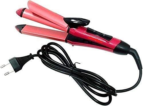2 in 1 Hair Straightener Plus Curler with Ceramic Plate 