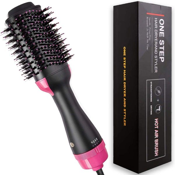 3 in 1 One Step Hot Air Hair Dryer & Volumizer with Upgrade Feature Anti-Scald Negative Ion Hair Straightener Brush for All Hair Style