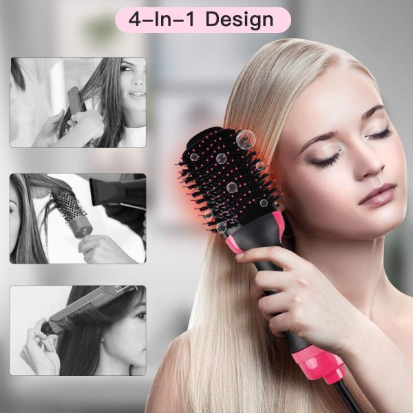 3 in 1 One Step Hot Air Hair Dryer & Volumizer with Upgrade Feature Anti-Scald Negative Ion Hair Straightener Brush for All Hair Style