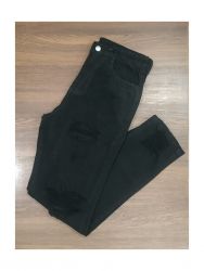 Now Black Colour ladies jeans  High Waist wishker wash mom fit denim 