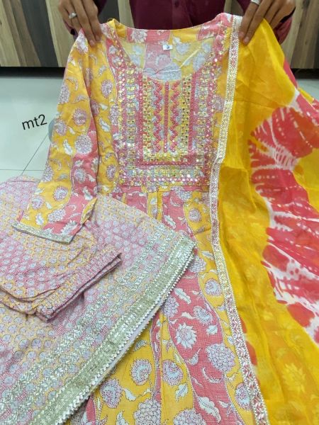 Featuring beautiful Sharara Set with short anarkali top