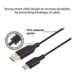 Stuffcool Force 3Amp Type C to USB A 20 Sync and Charge Cable 1M - Black