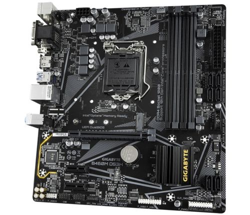GIGABYTE B460M DS3H Ultra Durable Motherboard with GIGABYTE 8118 Gaming LAN PCIe Gen3 x4 M2 7 Colors RGB LED Strips Support