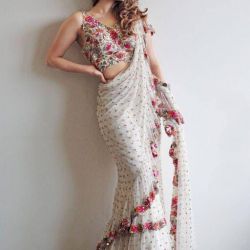 Stylish Party Wear Reffle Saree