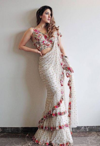 Stylish Party Wear Reffle Saree