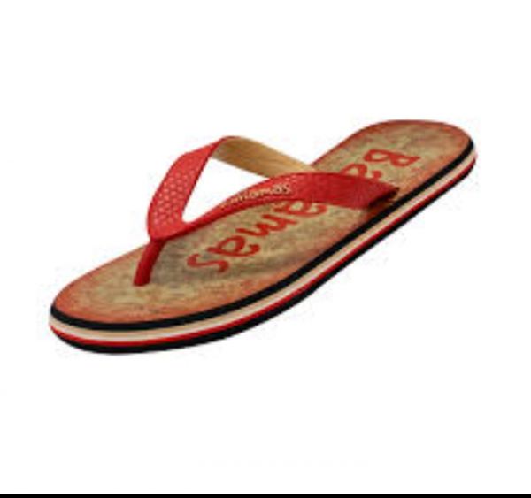 Flip flop red beige