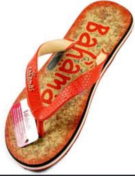 Flip flop red beige