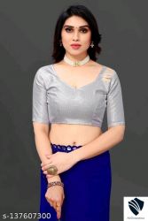 Blue FENCY GEORGETTE CUT WORK 