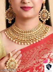 Kundan chokar necklace jewellery set for women/girls
