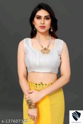 Yellow FENCY GEORGETTE CUT WORK 