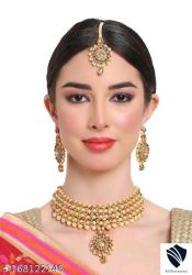 Kundan chokar necklace jewellery set for women/girls