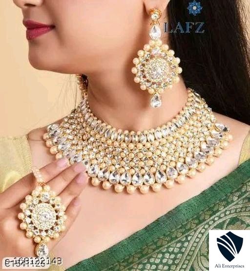 Kundan chokar necklace jewellery set for women/girls