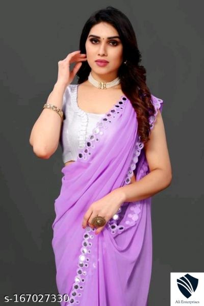 Banarasi Silk FENCY GEORGETTE CUT WORK SAREE