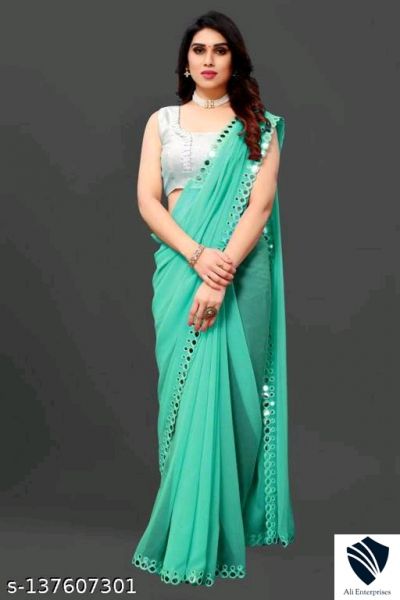 NEW FENCY GEORGETTE CUT WORK SAREE