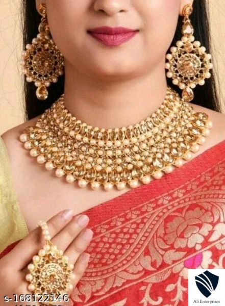 Kundan chokar necklace jewellery set for women/girls