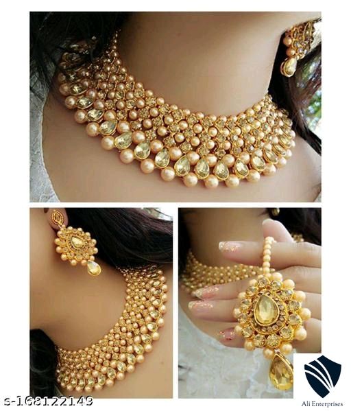 Kundan chokar necklace jewellery set for women/girls