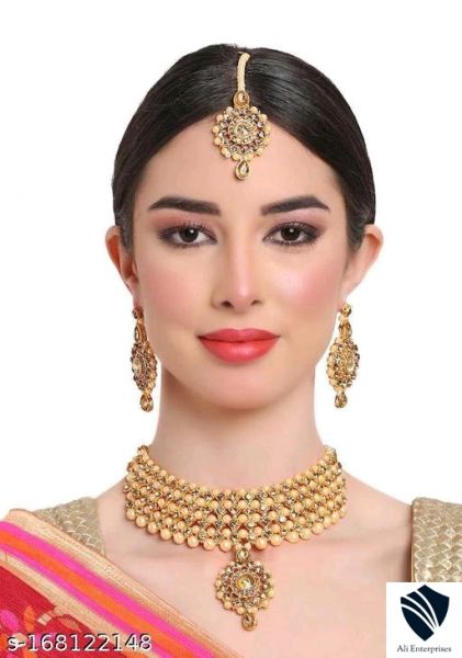 Kundan chokar necklace jewellery set for women/girls