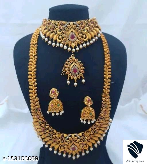 ZIZERY Indian Traditional Jewelry of Choker Neckles Set 2 pcs for Women and Girls