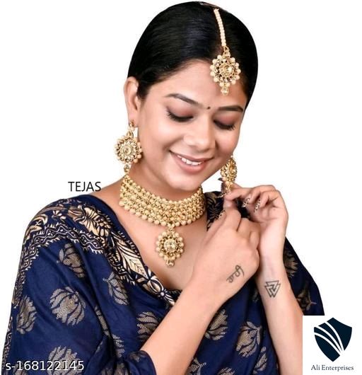 Kundan chokar necklace jewellery set for women/girls