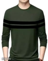 HEATHEX Men's Cotton Blend Striped Round Neck Full Sleeve T-Shirt