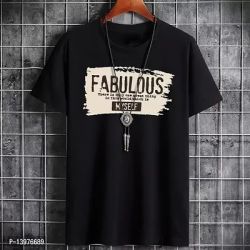 Stylish Cotton Blend Round Neck Half sleeve T Shirt For Men
