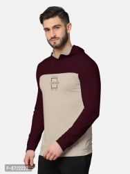 Trendy Front and Back Printed Full Sleeve / Long Sleeve Hooded Tshirt for Men