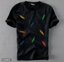 Stylish Cotton Blend Round Neck Half sleeve T Shirt For Men