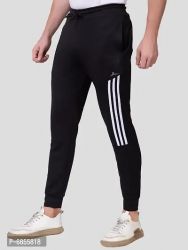 Polyester Black Track pants Single Pack
