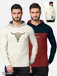 Pack of 2 Trendy Front and Back Printed Full Sleeve 