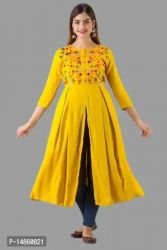 NISHABD Black Embroidered A-line Kurta for Women's