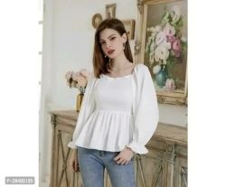 Elegant Crepe Solid Top For Women