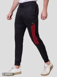 Polyester Black Track pants Single Pack