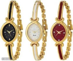 Stylish Multicoloured Metal Analog Watches For Women Pack Of 3