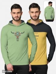 Pack of 2 Trendy Front and Back Printed Full Sleeve 