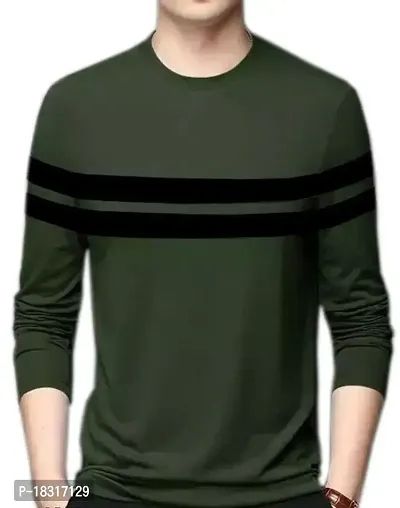 HEATHEX Men's Cotton Blend Striped Round Neck Full Sleeve T-Shirt