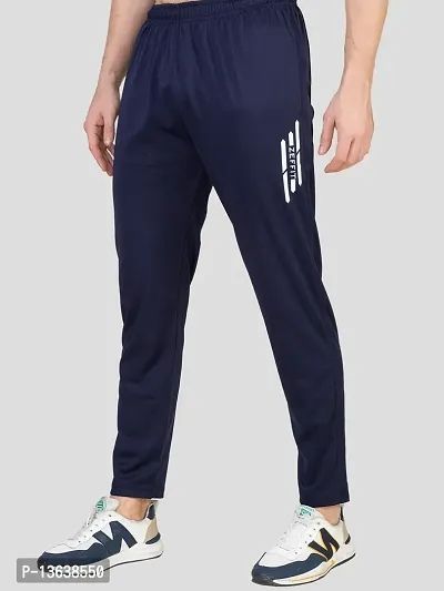 Zeffit Mens Regular Fit Striped Trackpant With Side Pockets - Airforce