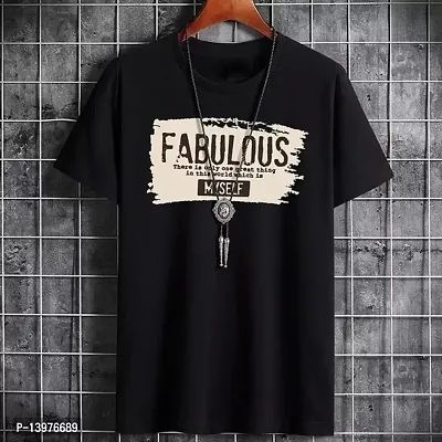 Stylish Cotton Blend Round Neck Half sleeve T Shirt For Men