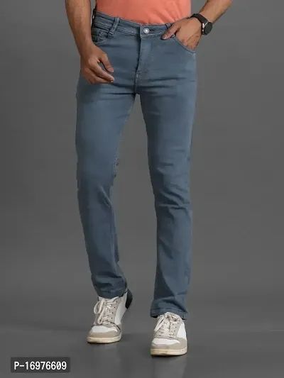 Grey Denim Mid Rise Jeans