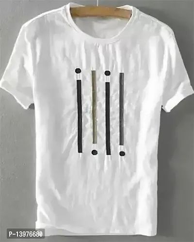 Stylish Cotton Blend Round Neck Half sleeve T Shirt For Men