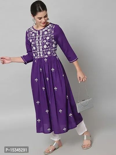Angita Women Chikan Embroidery Kurta