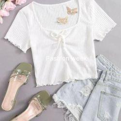 Stylish women deep neck top