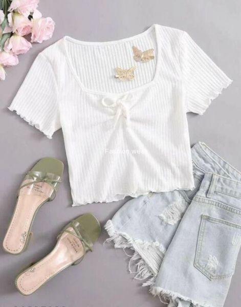 Stylish women deep neck top