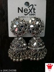 Oxidised silver earrings 