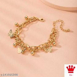 Silver plated multiple butterfly bracelet for women and girls 