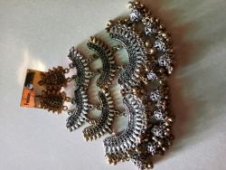 Silver oxidised earrings 